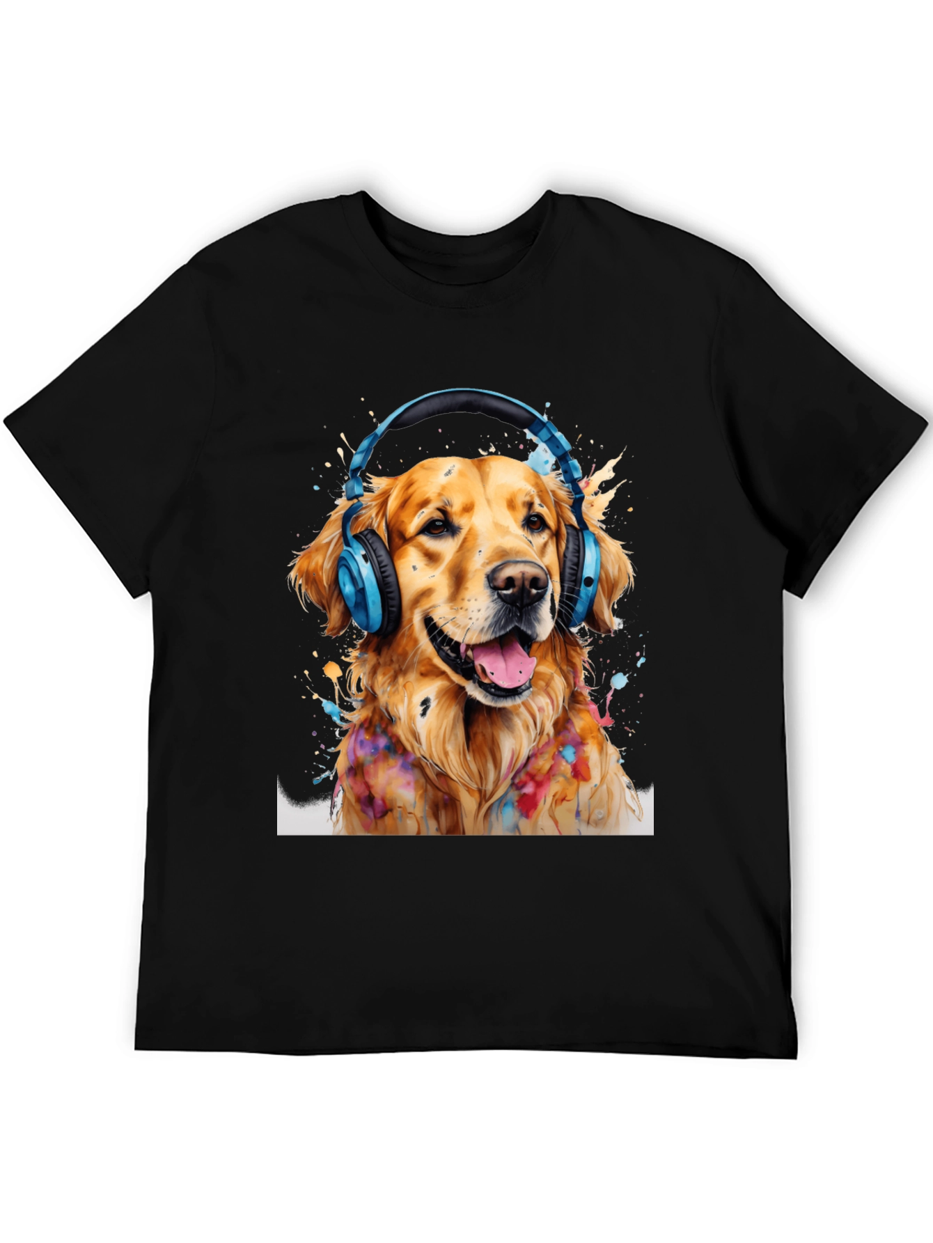Dog with Headphones T-Shirt - Trendy Graphic Tee