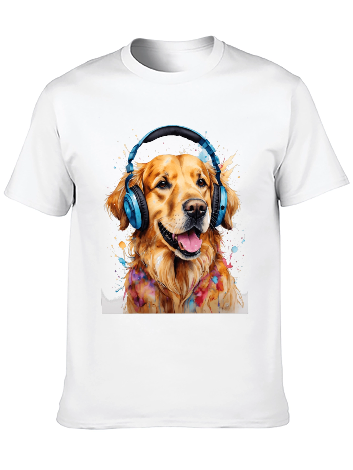 Dog with Headphones T-Shirt - Trendy Graphic Tee