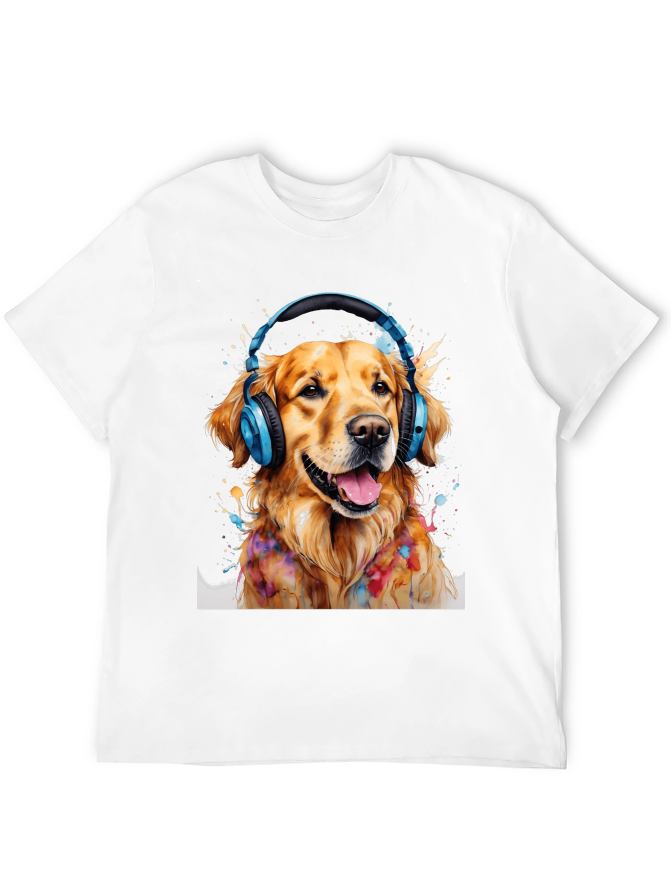 Dog with Headphones T-Shirt - Trendy Graphic Tee