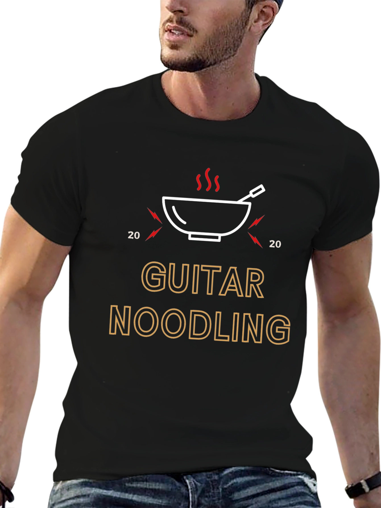 Guitar Noodling Black T-Shirt - Music Lover Tee