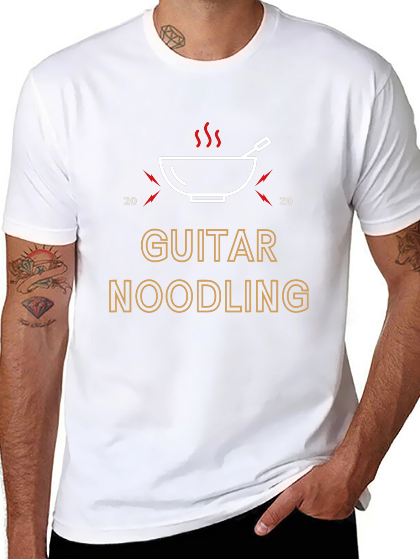 Guitar Noodling Black T-Shirt - Music Lover Tee