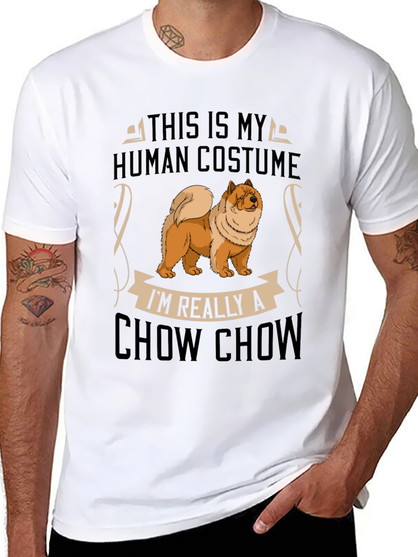 Funny Chow Chow Human Costume T-Shirt