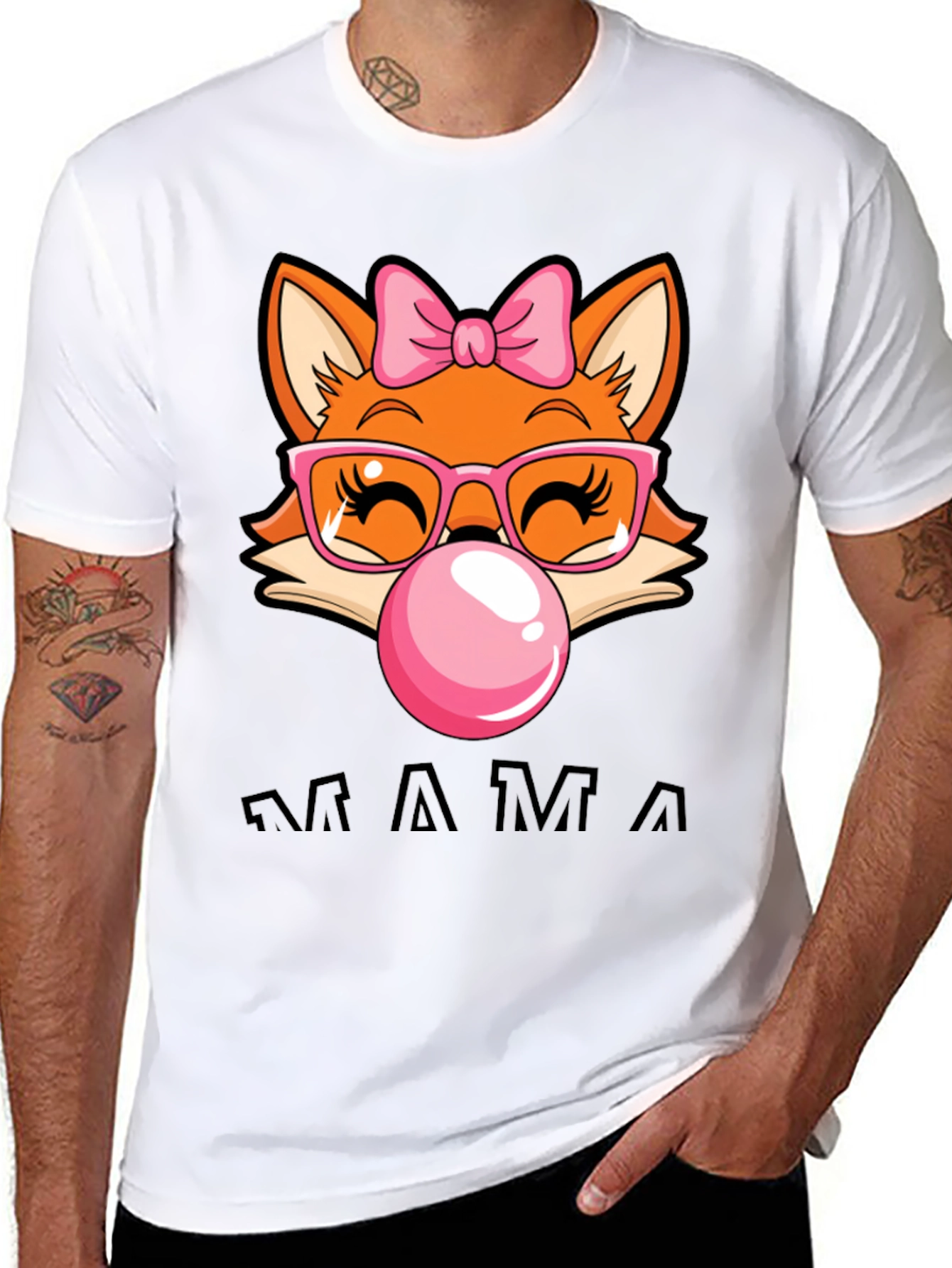 Cute Fox Mama Graphic Tee - Womens Fashion