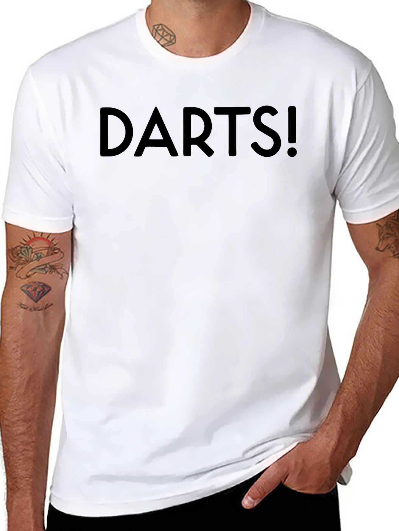 Darts! Black Graphic T-Shirt - Casual Wear