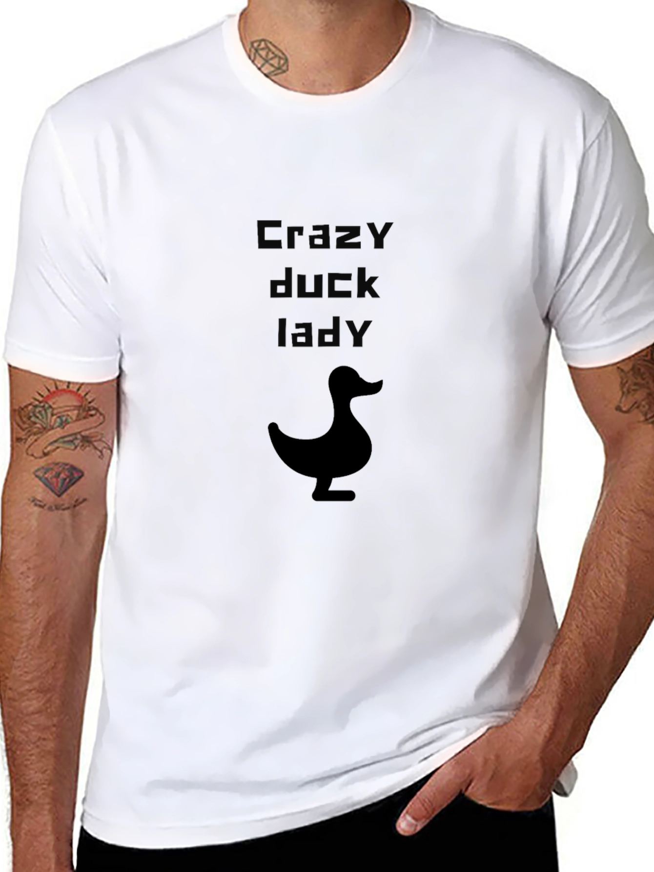 Crazy Duck Lady Black T-Shirt