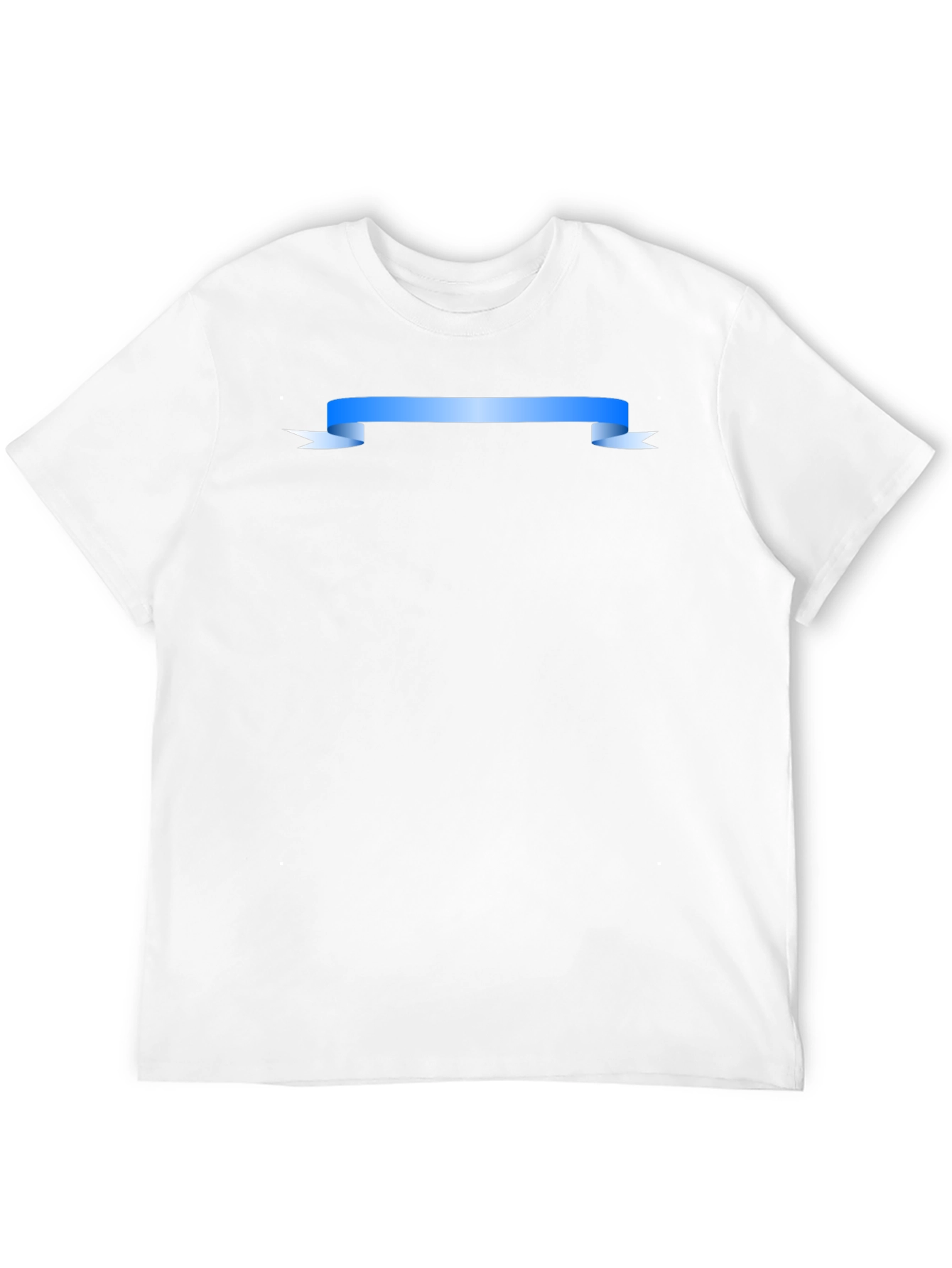 Mens Black Graphic T-Shirt with Blue Ribbon Design
