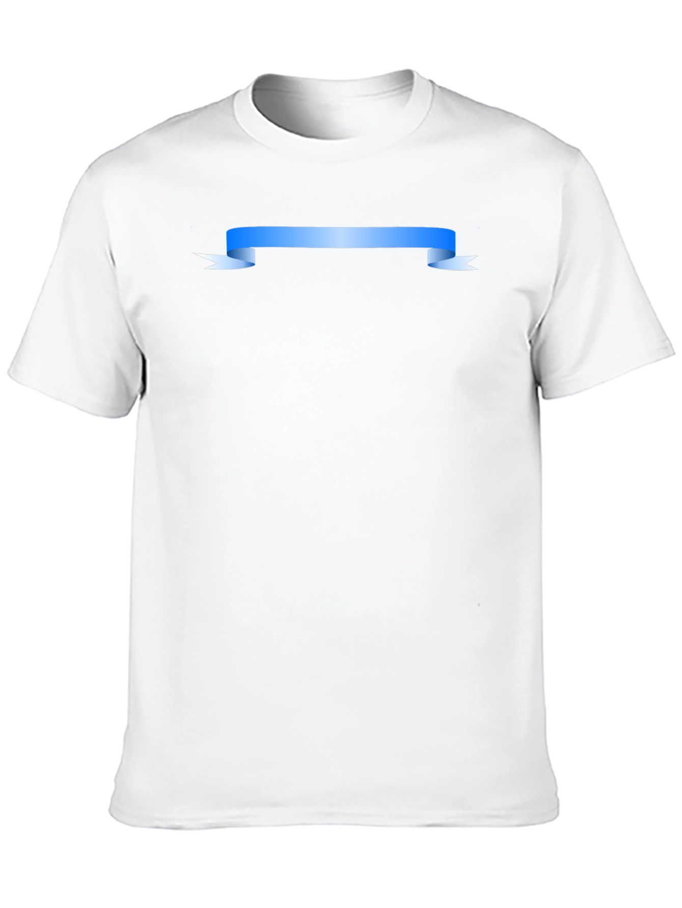 Mens Black Graphic T-Shirt with Blue Ribbon Design