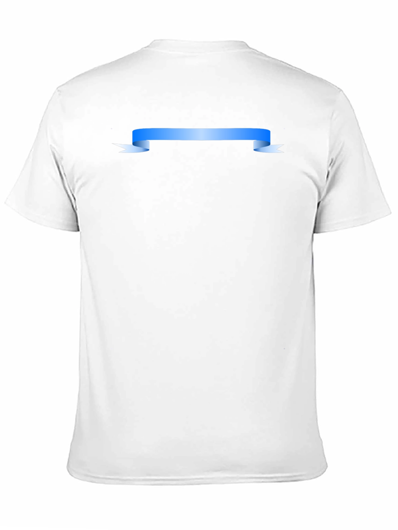 Mens Black Graphic T-Shirt with Blue Ribbon Design