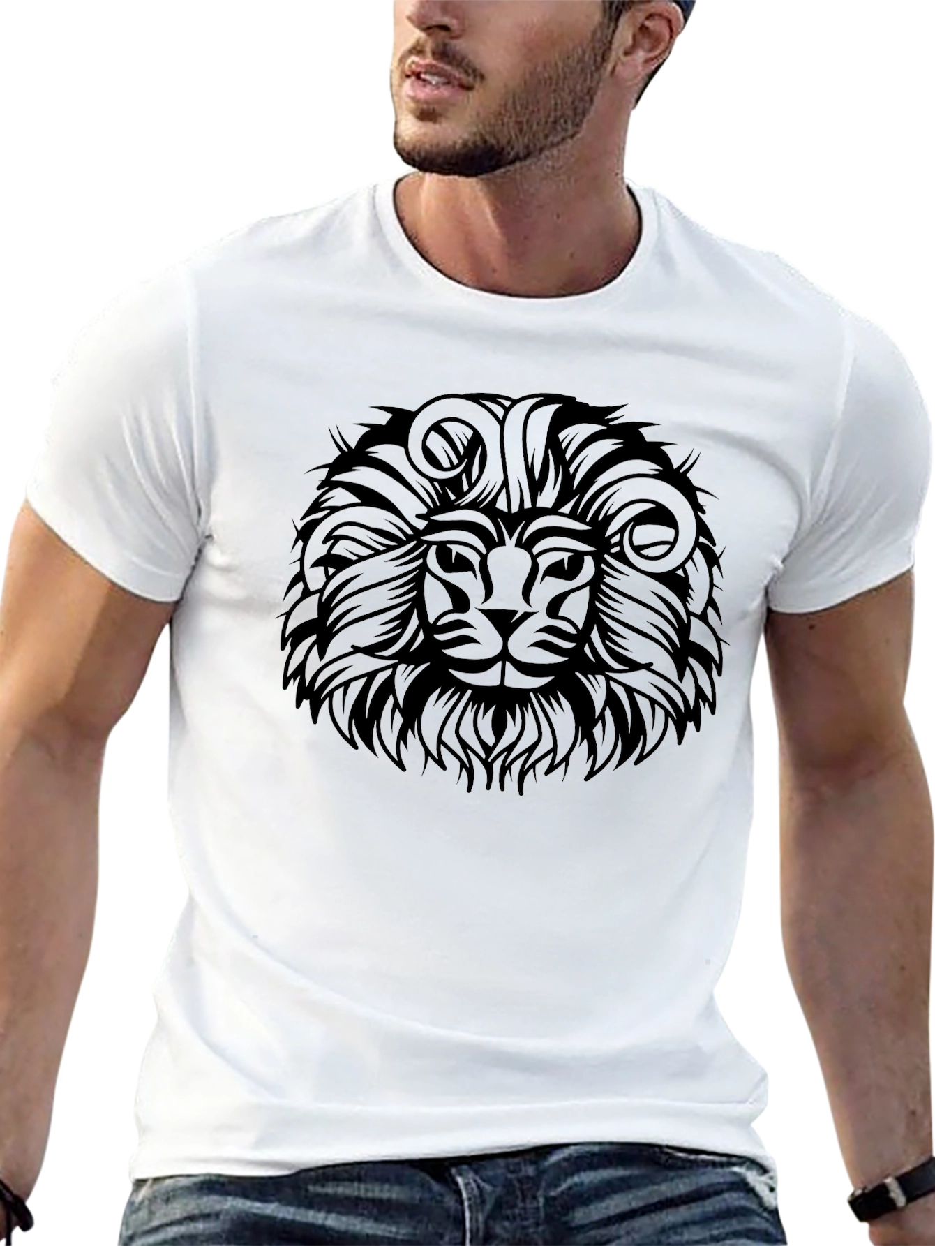 Lion Graphic Black T-Shirt - Bold Style