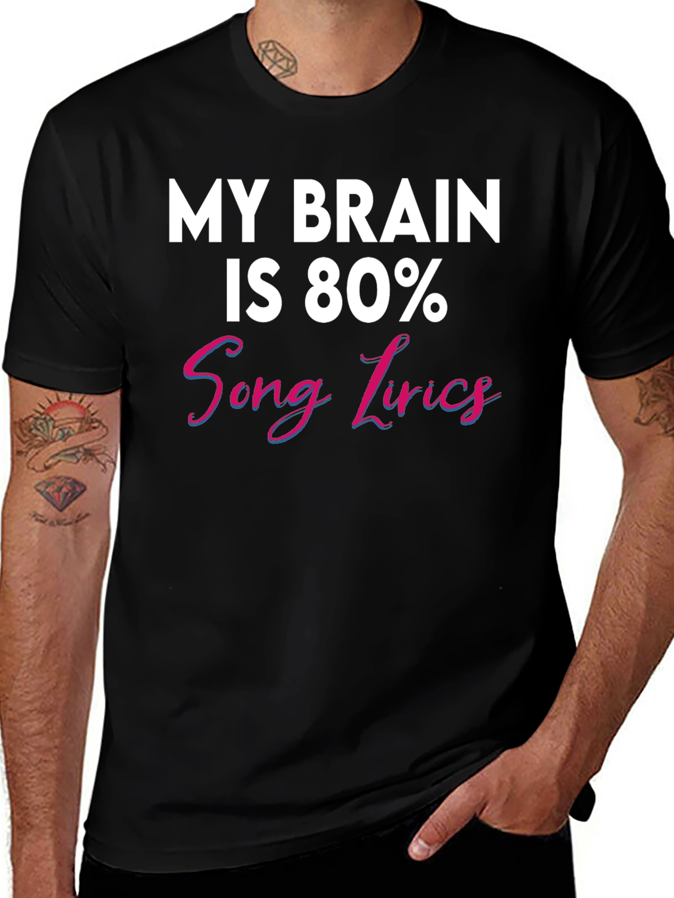 My Brain Is 80% Song Lyrics T-Shirt