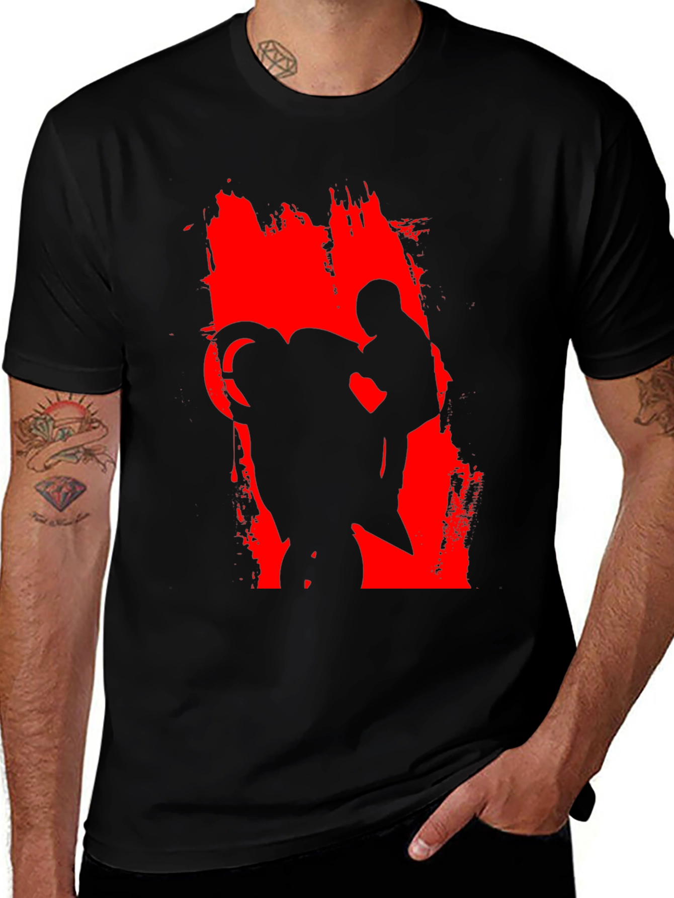 Motorcycle Rider Graphic Black Tee