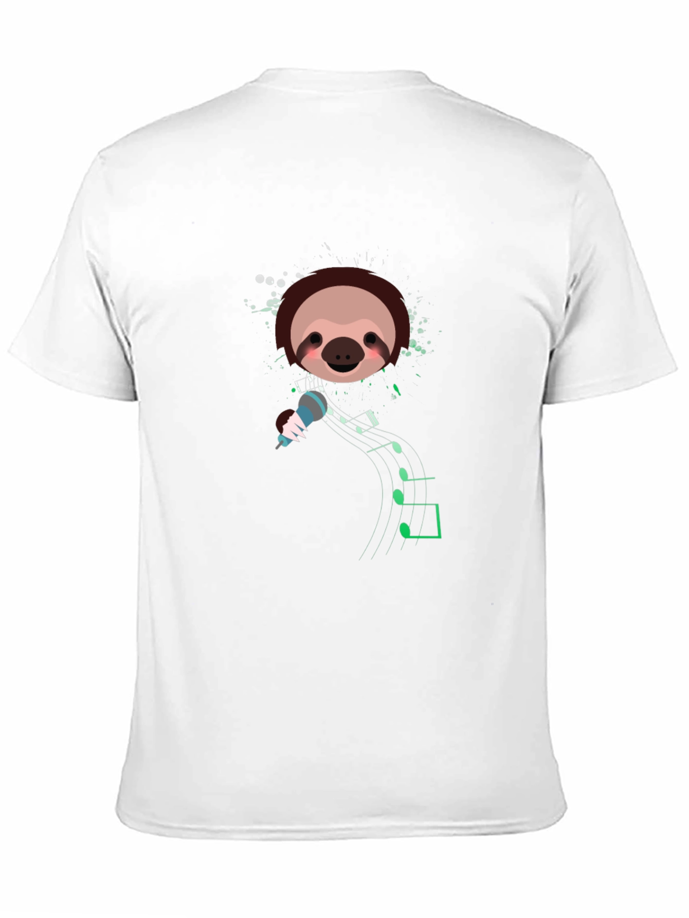 Singing Sloth Graphic T-Shirt - Black