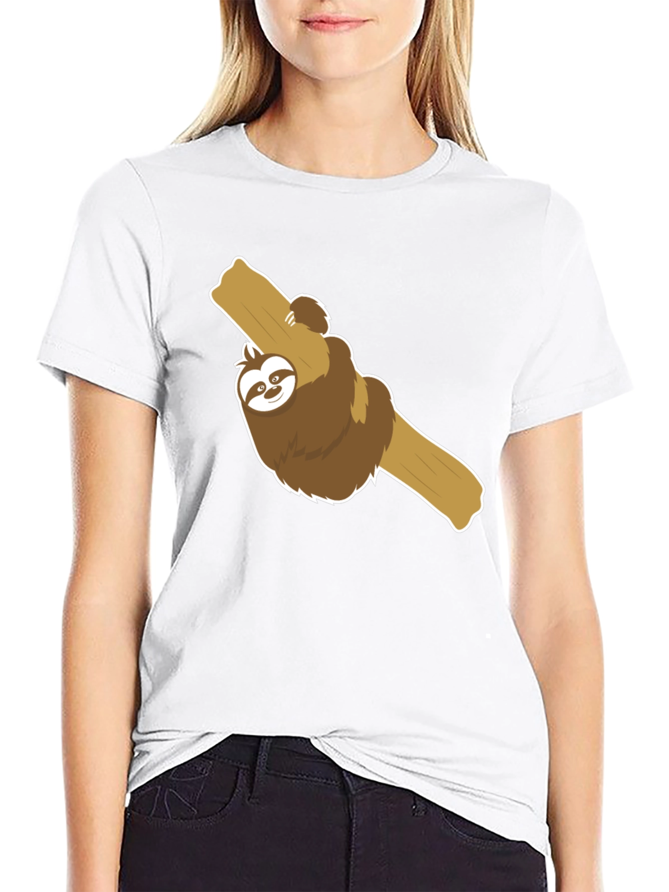 Cute Sloth on Branch Graphic T-Shirt