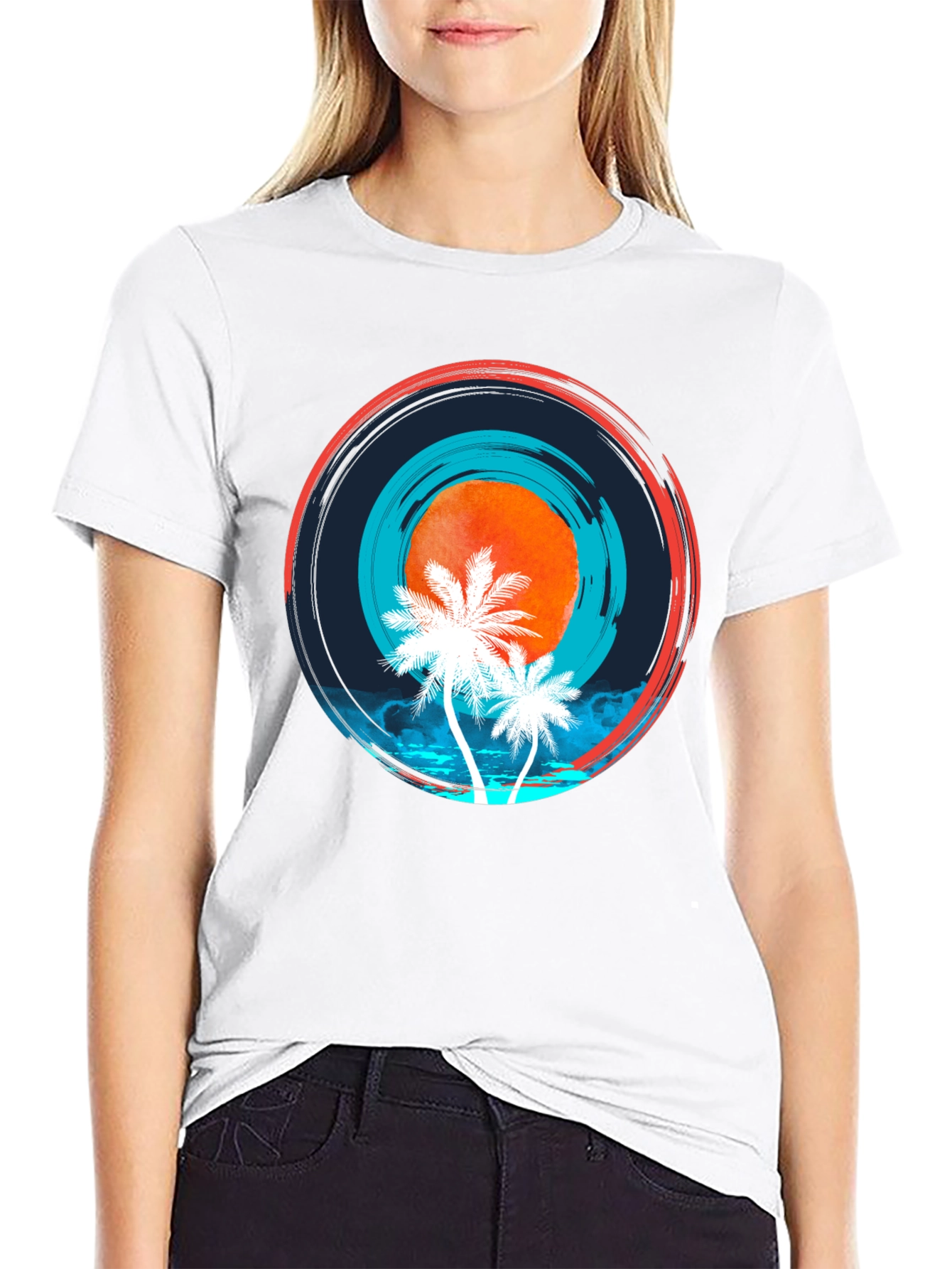 Tropical Sunset Graphic T-Shirt