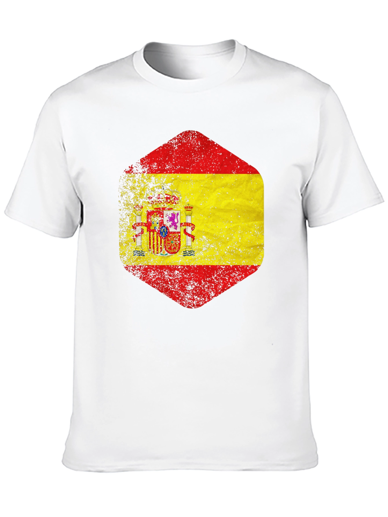 Spain Flag Graphic T-Shirt - Distressed Style