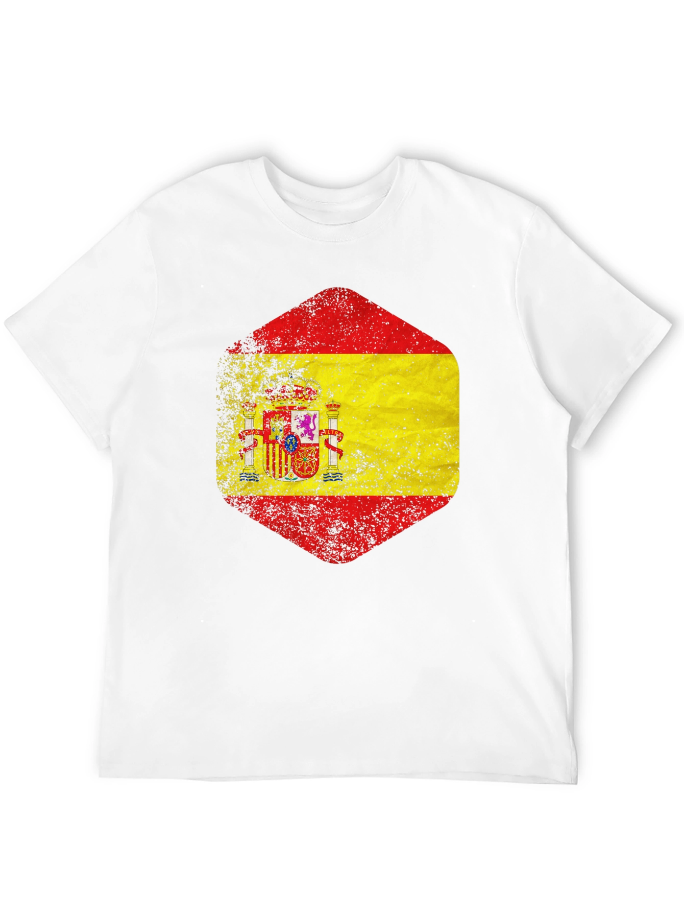 Spain Flag Graphic T-Shirt - Distressed Style