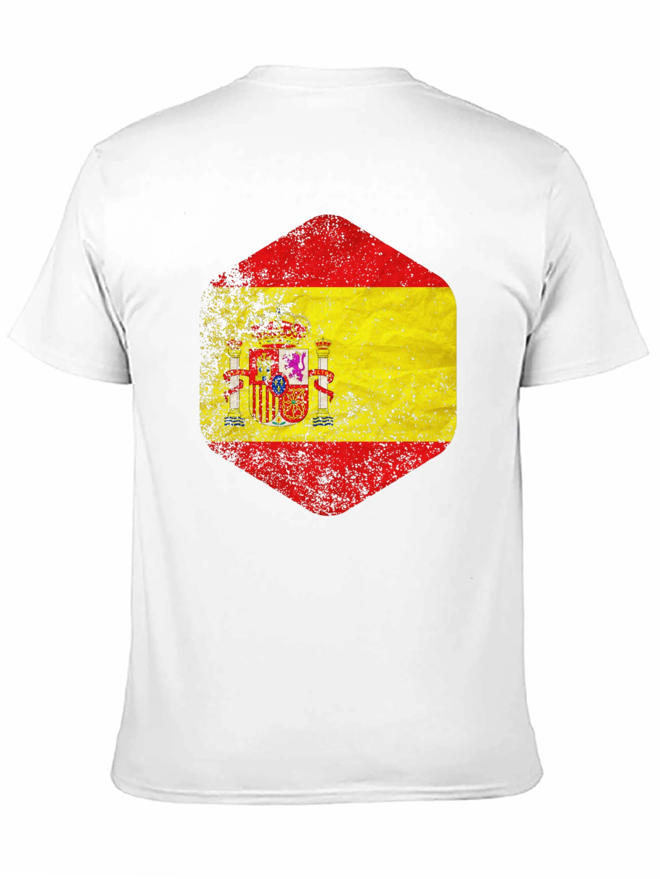 Spain Flag Graphic T-Shirt - Distressed Style