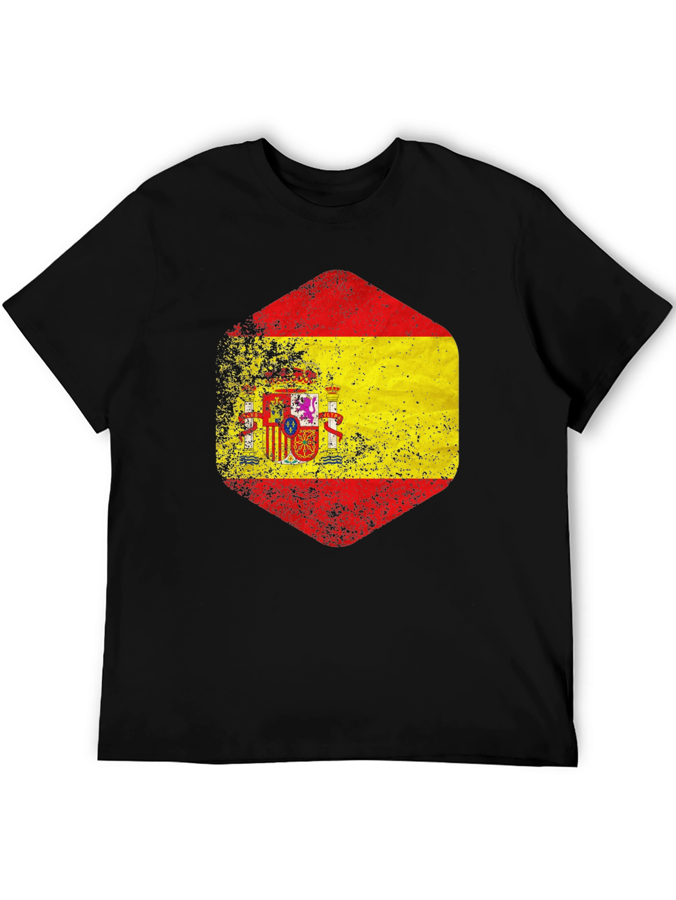 Spain Flag Graphic T-Shirt - Distressed Style