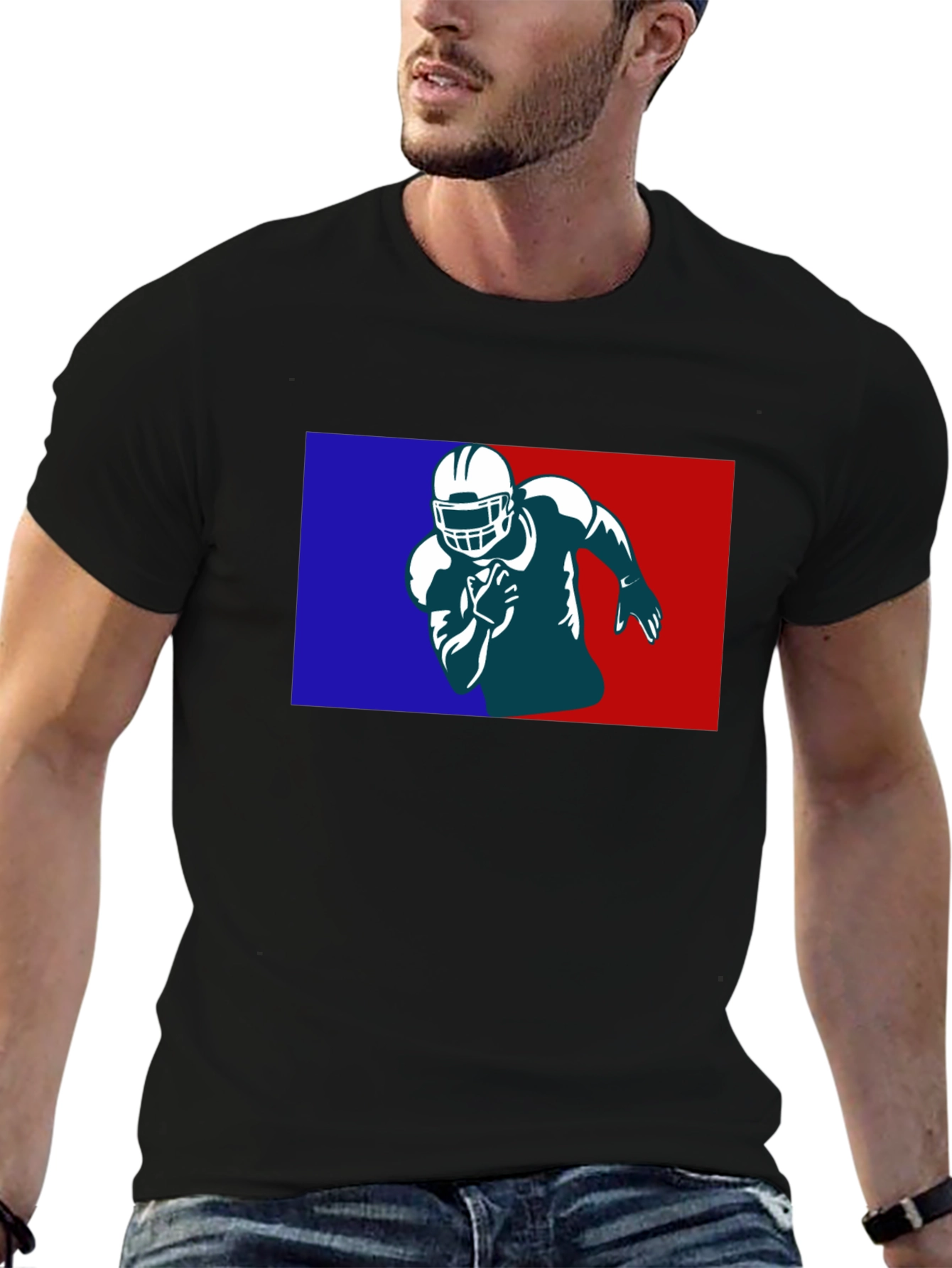 Football Player Graphic T-Shirt