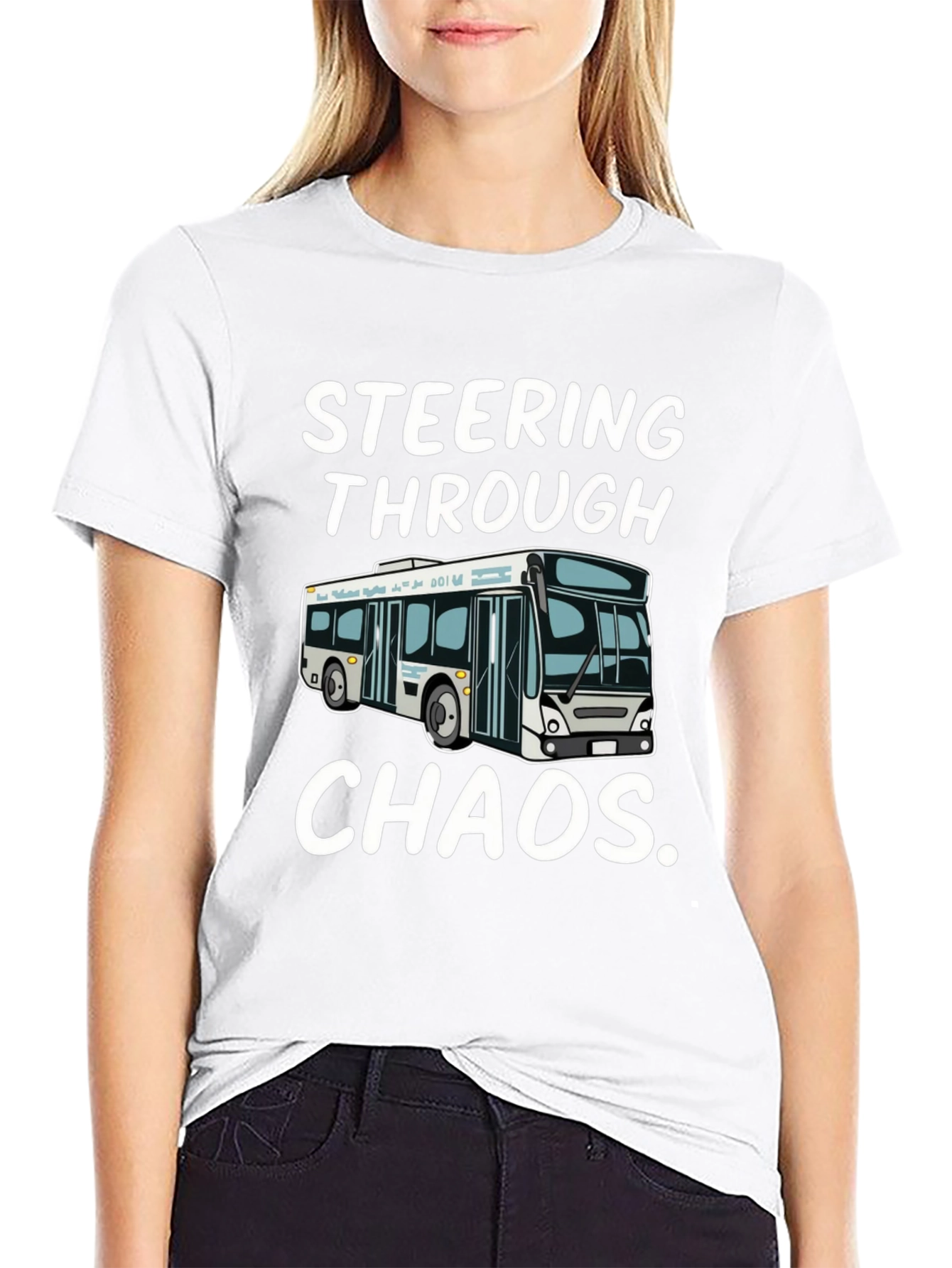 Steering Through Chaos Black Graphic T-Shirt