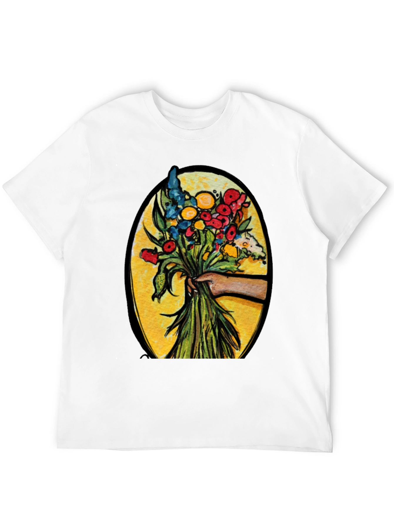 Floral Bouquet Graphic T-Shirt - Artistic Design