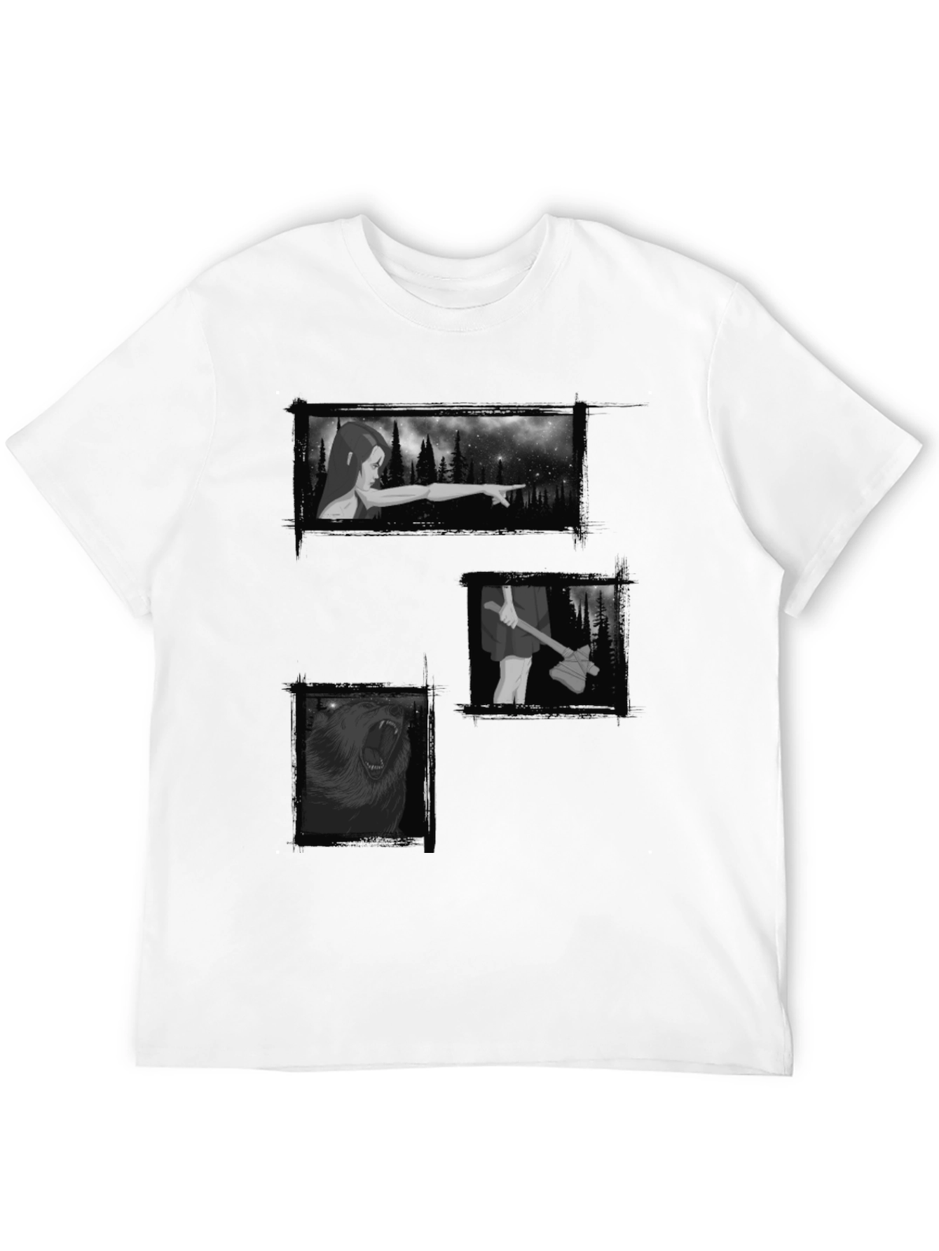 Mystic Black Graphic Tee - Forest Scenes