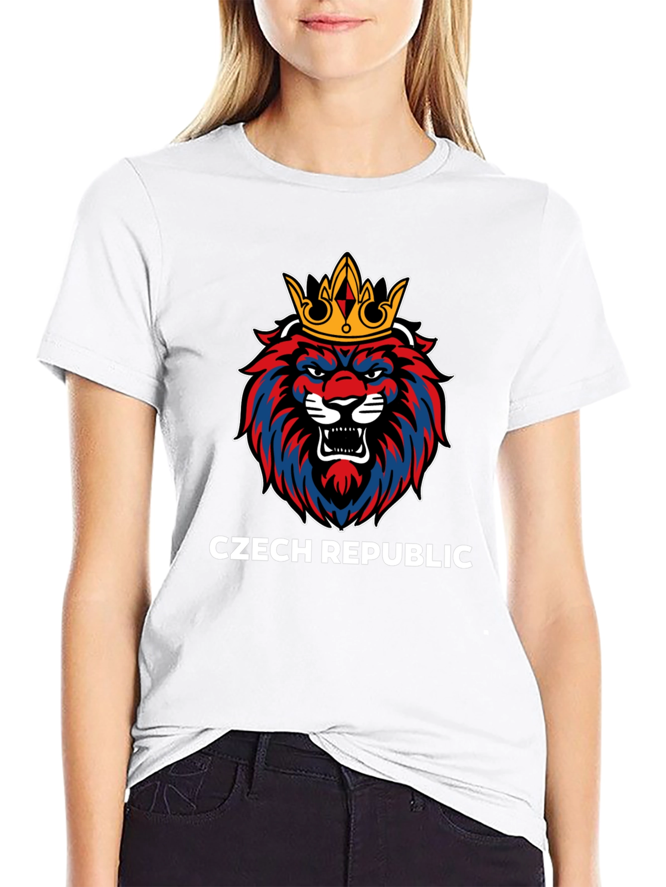 Czech Republic Lion Crown Black T-Shirt