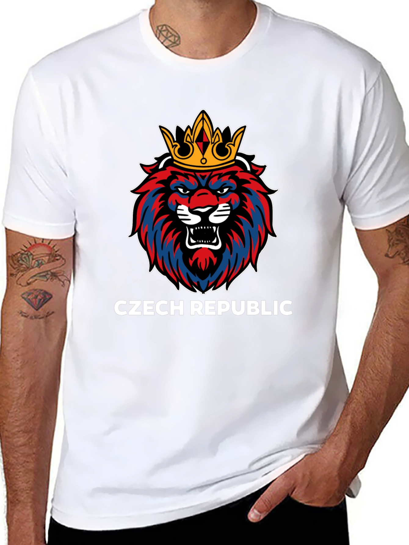 Czech Republic Lion Crown Black T-Shirt