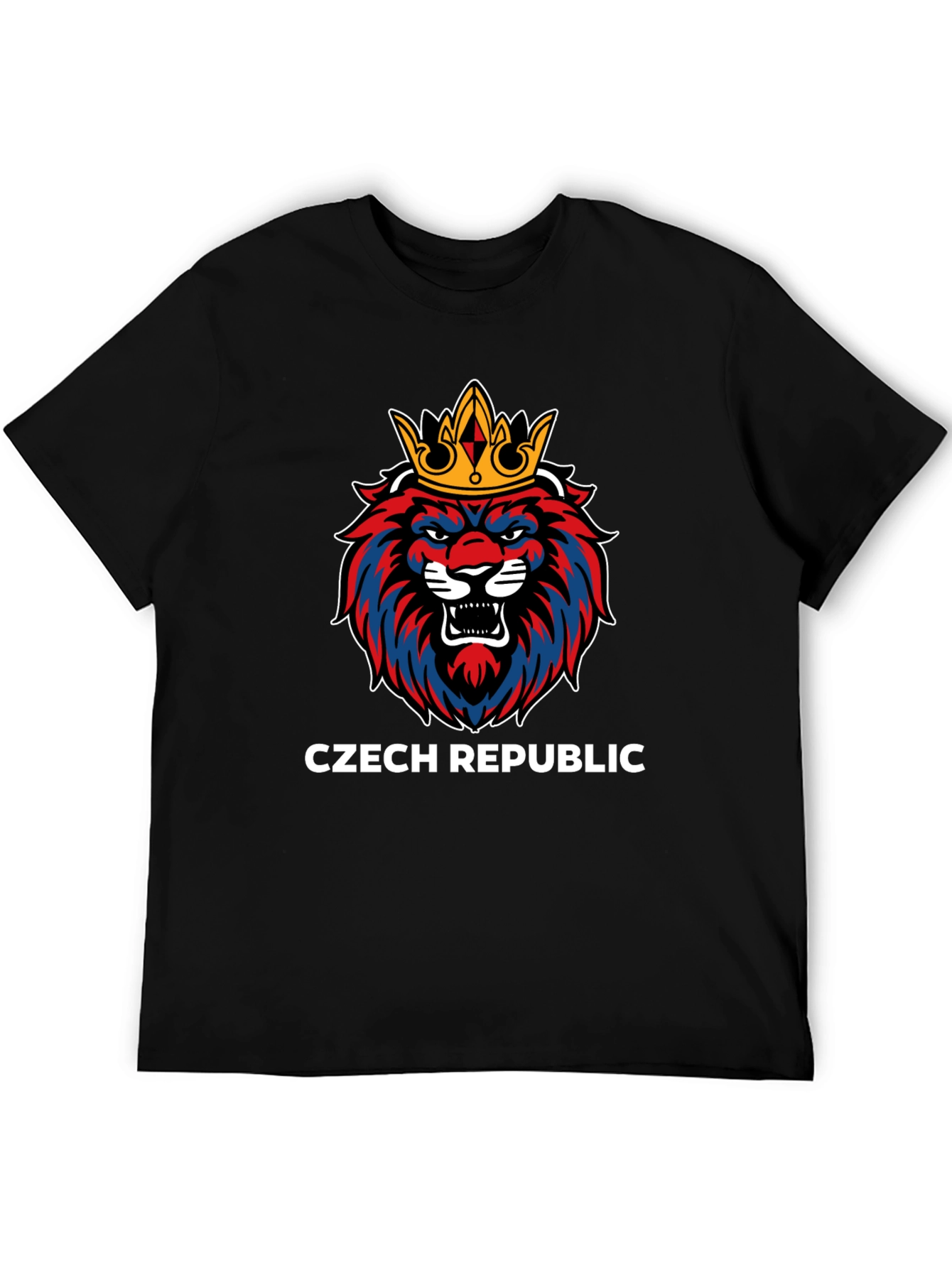 Czech Republic Lion Crown Black T-Shirt