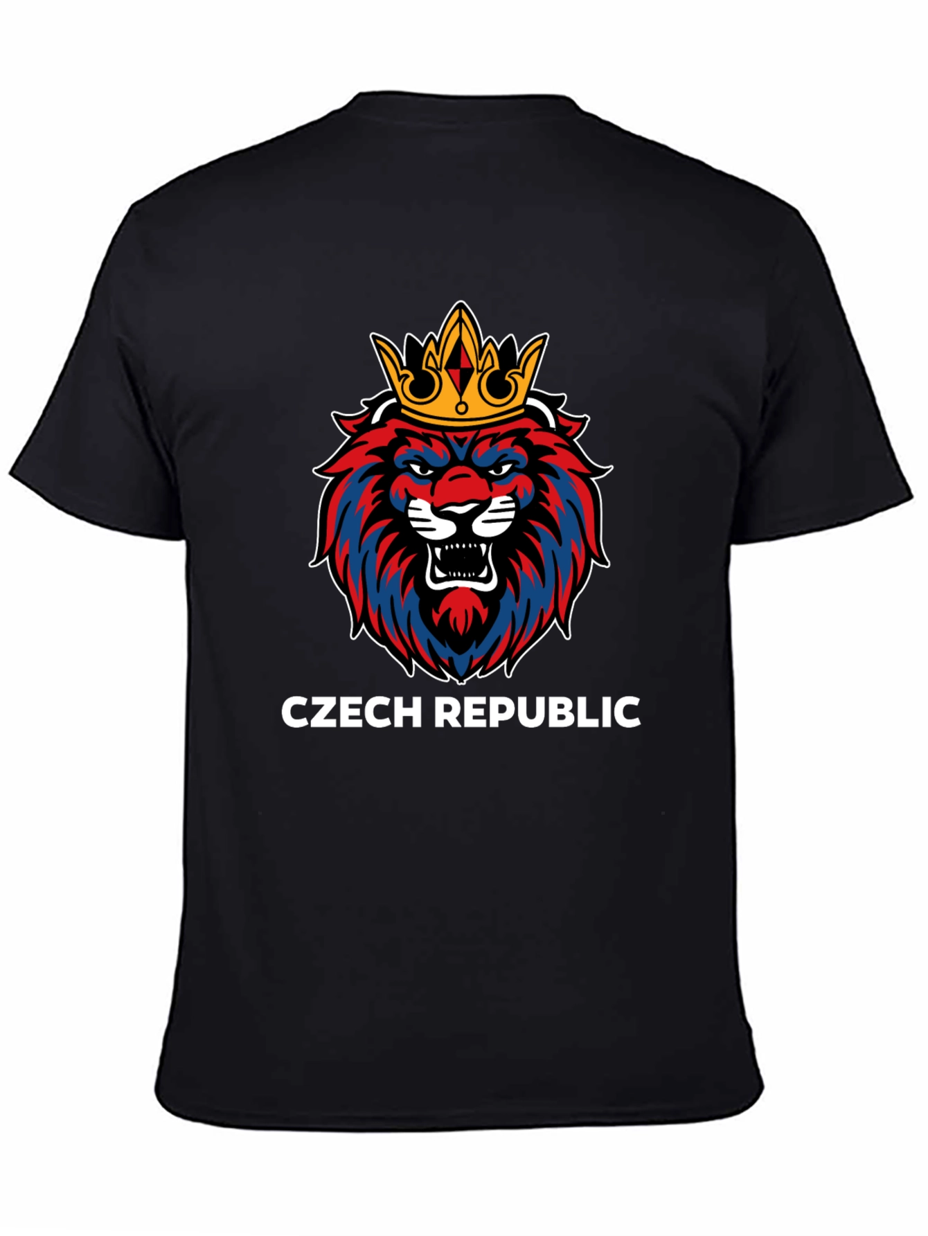 Czech Republic Lion Crown Black T-Shirt