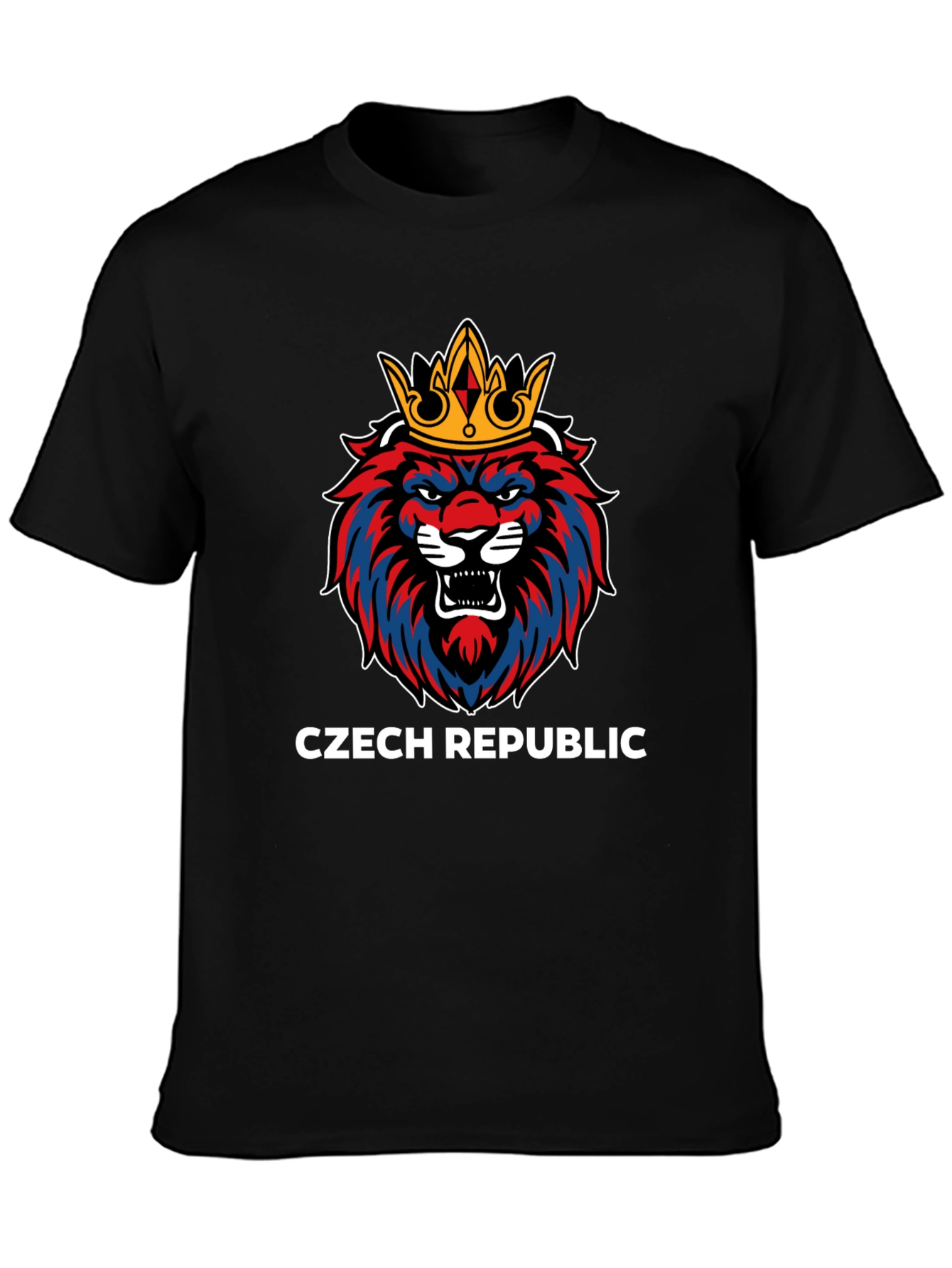 Czech Republic Lion Crown Black T-Shirt