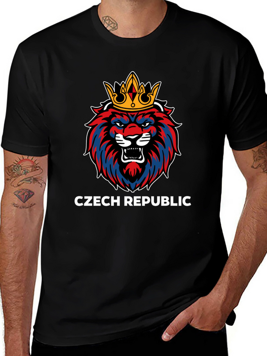 Czech Republic Lion Crown Black T-Shirt