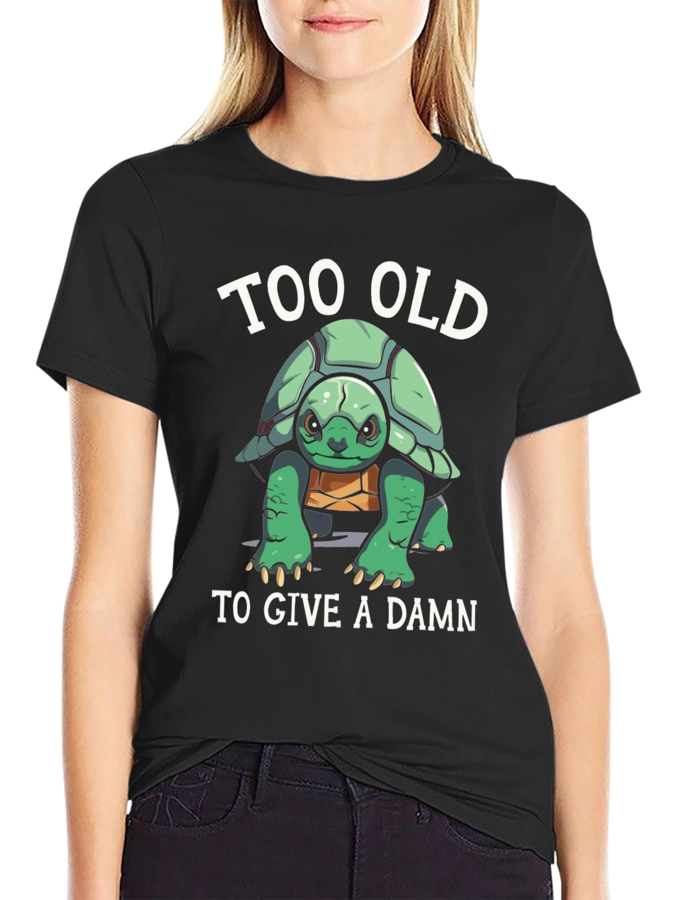 Too Old to Give a Damn Turtle Graphic Tee