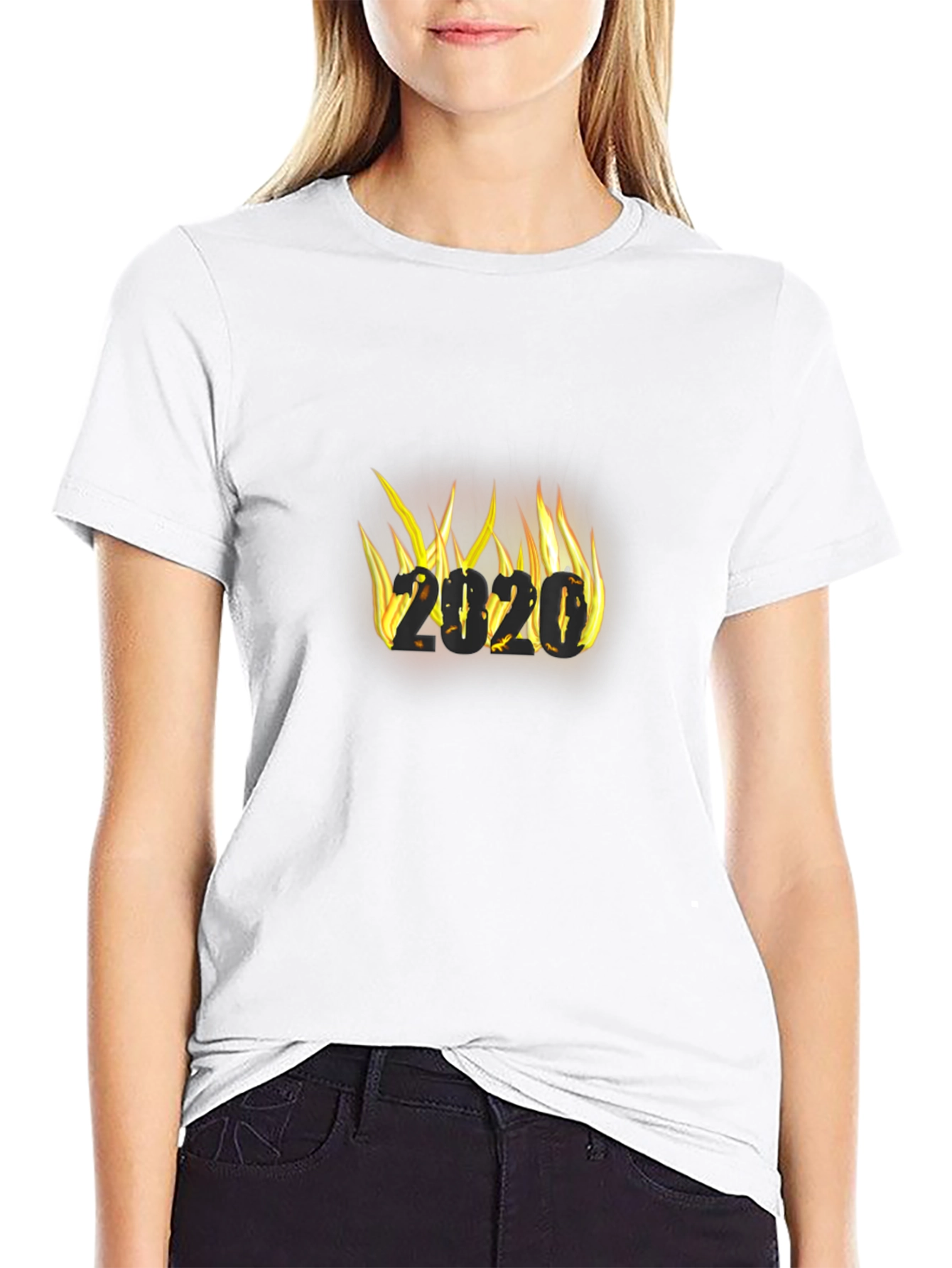 Fiery 2020 Graphic Tee - Black Cotton T-Shirt