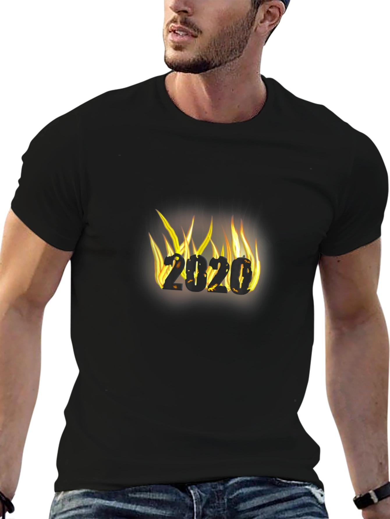 Fiery 2020 Graphic Tee - Black Cotton T-Shirt