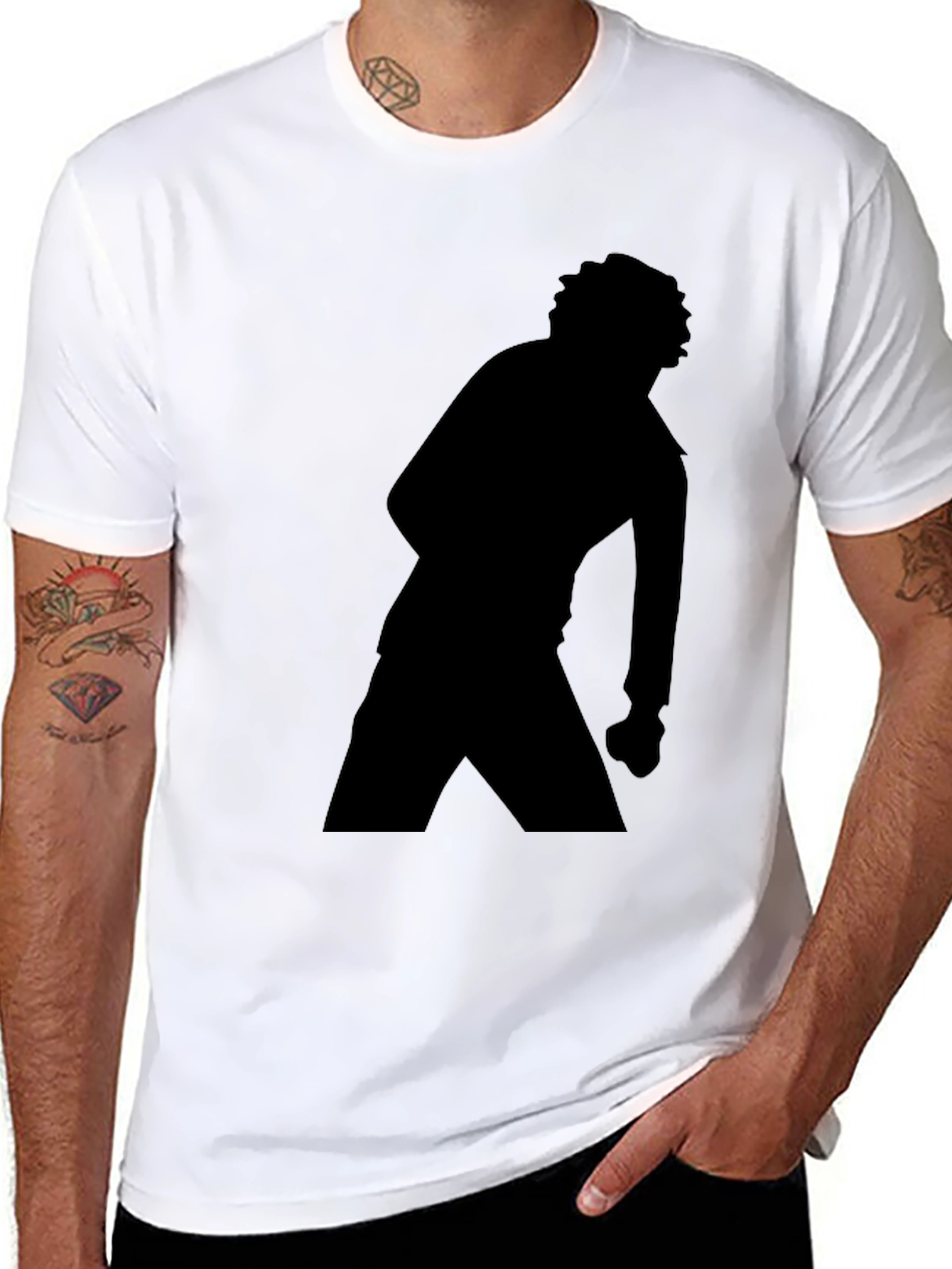 Silhouette Graphic T-Shirt - Black Cotton Tee