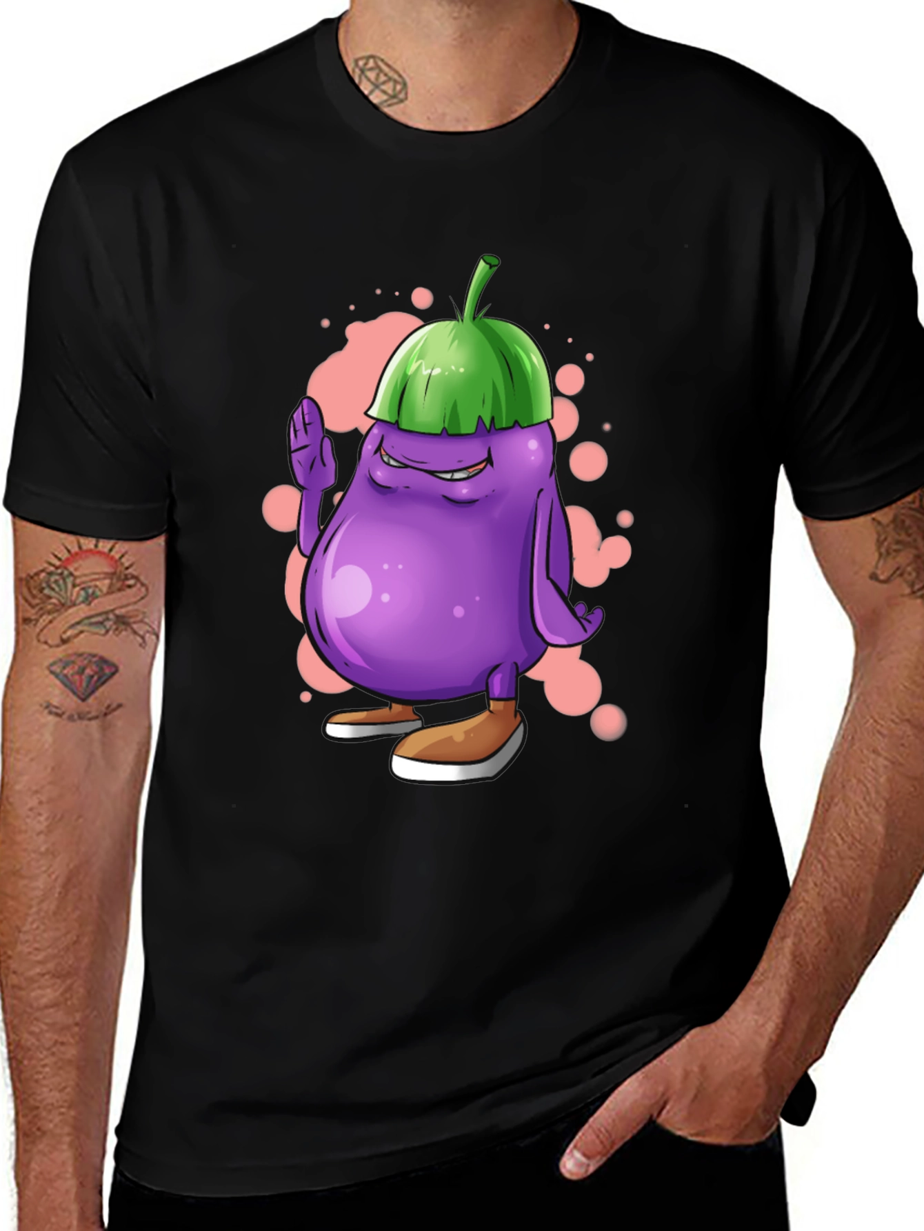Eggplant Cartoon Graphic Tee