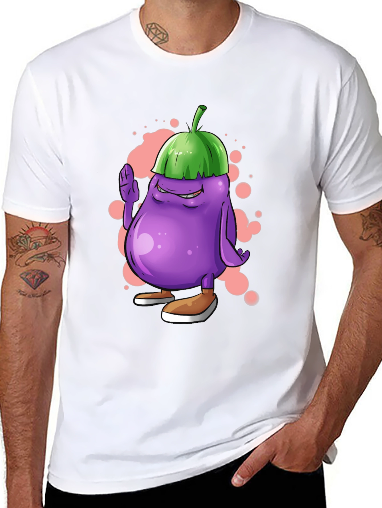 Eggplant Cartoon Graphic Tee