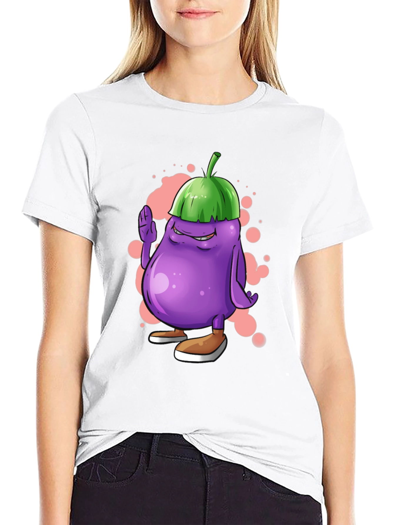 Eggplant Cartoon Graphic Tee