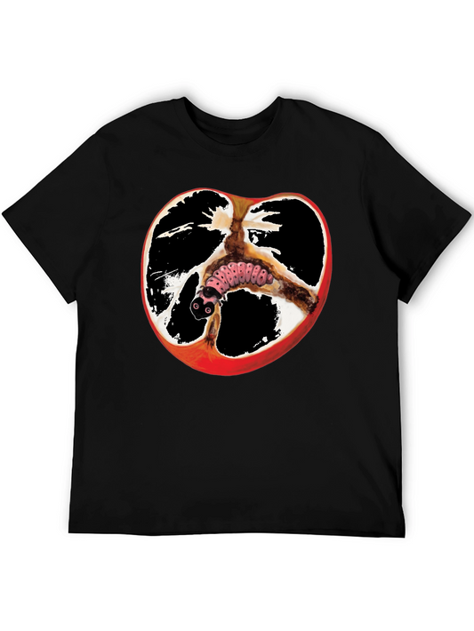 Caterpillar Peace Sign Apple Graphic T-Shirt