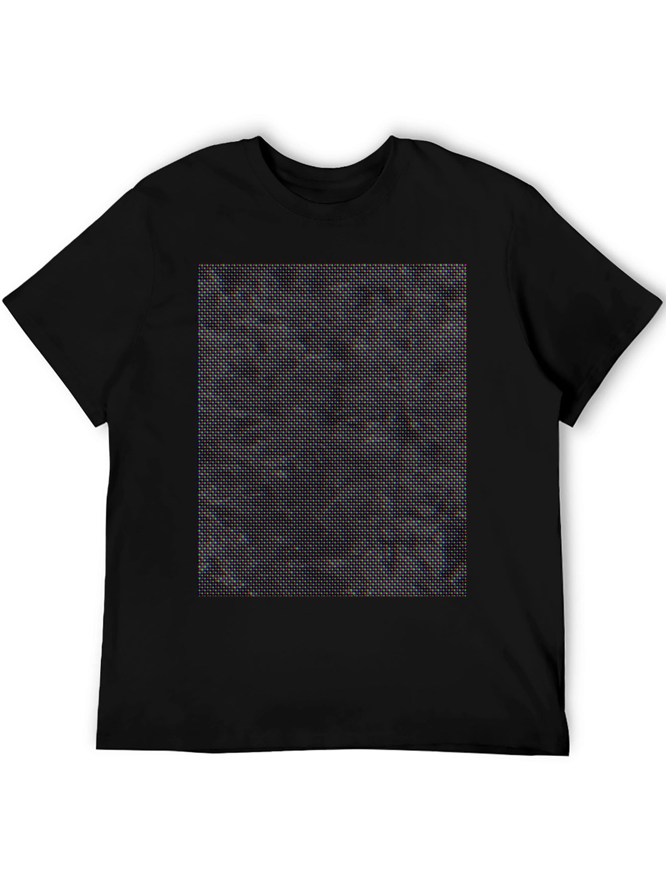 Pixel Pattern Black Tee - Modern Graphic T-Shirt