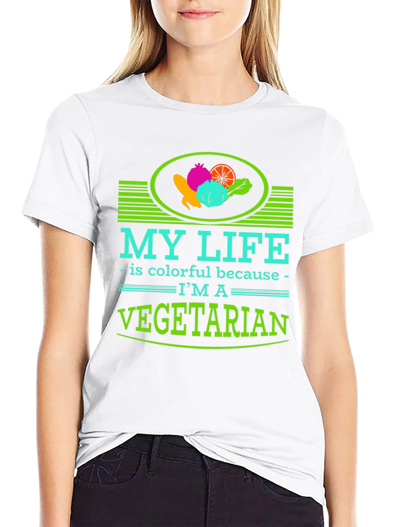 Colorful Vegetarian Lifestyle T-Shirt