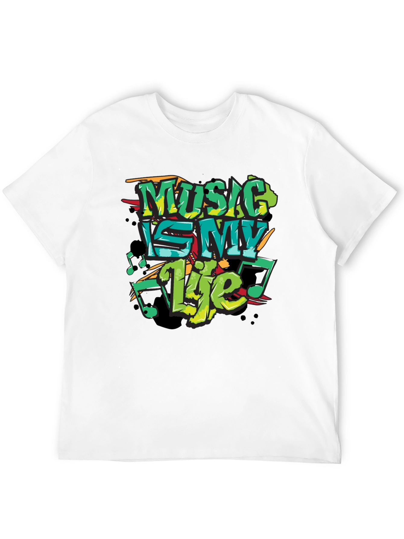 Music Is My Life Graphic Black Tee