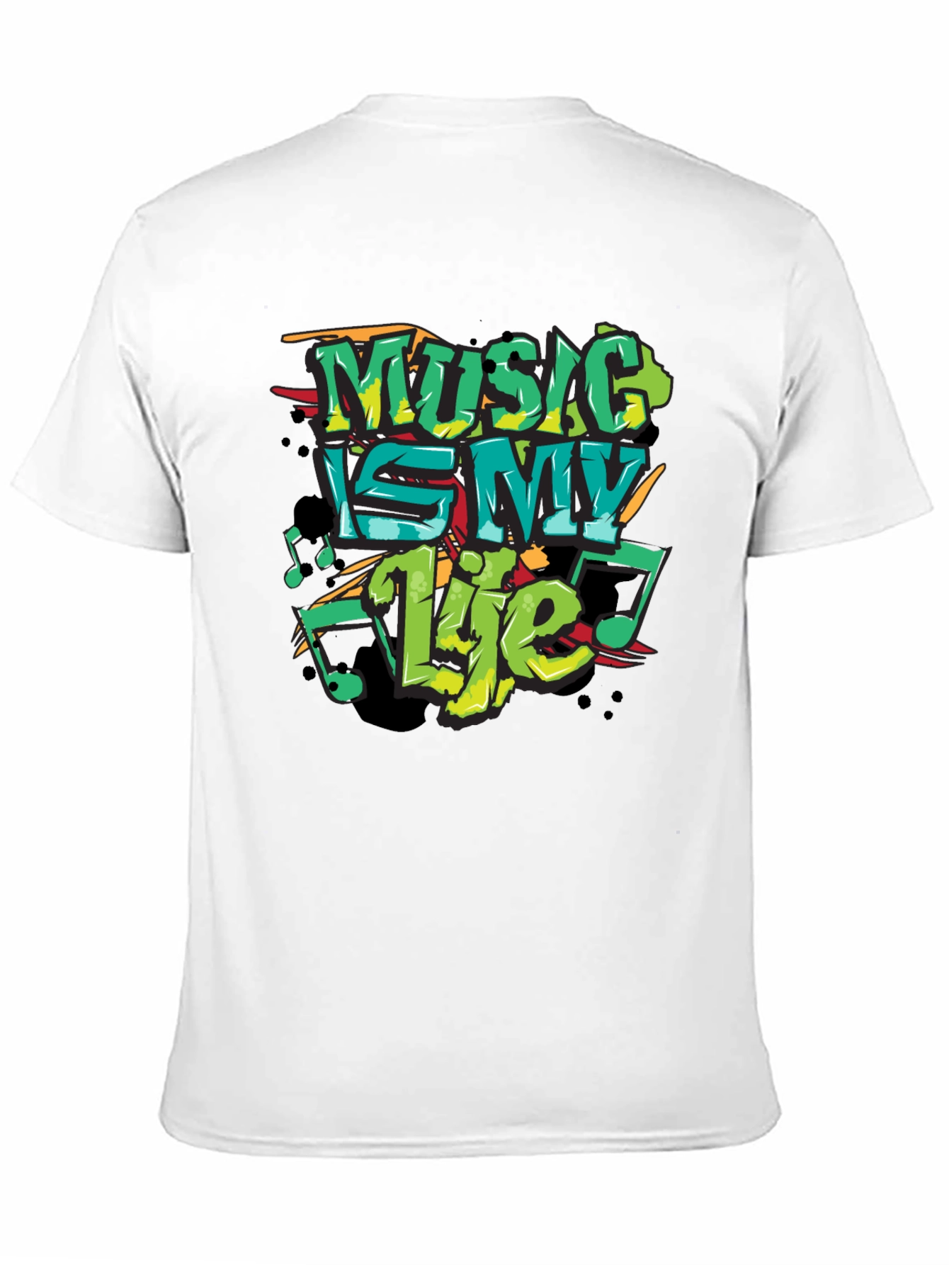Music Is My Life Graphic Black Tee