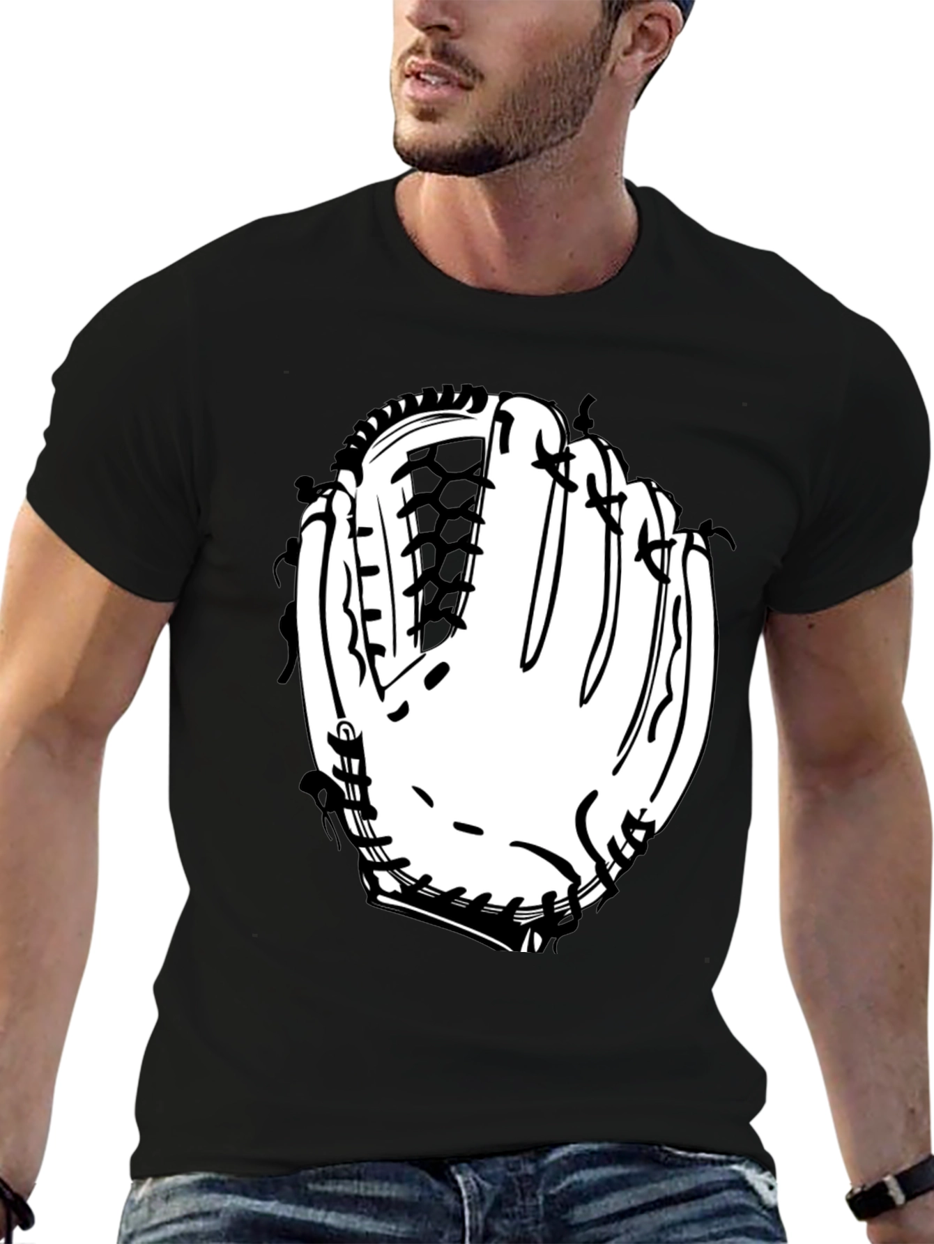 Baseball Glove Graphic Tee - Black