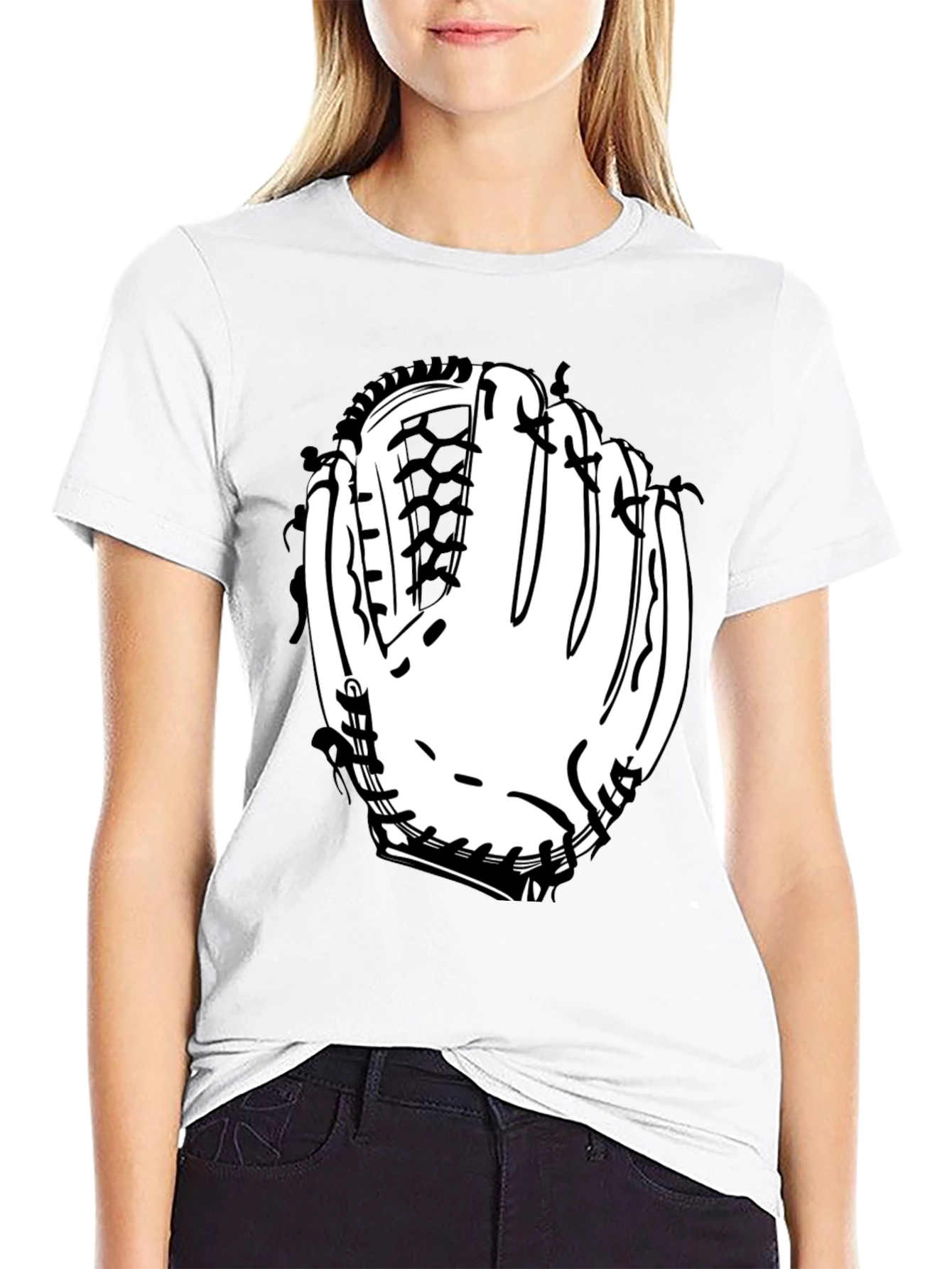 Baseball Glove Graphic Tee - Black
