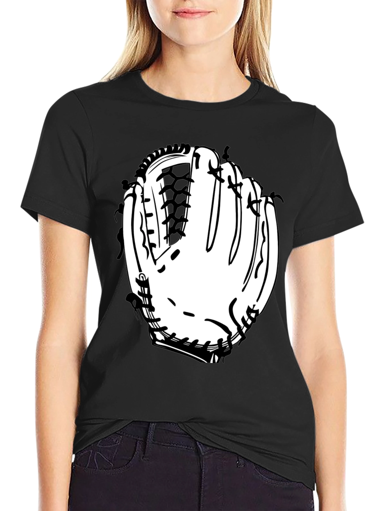 Baseball Glove Graphic Tee - Black