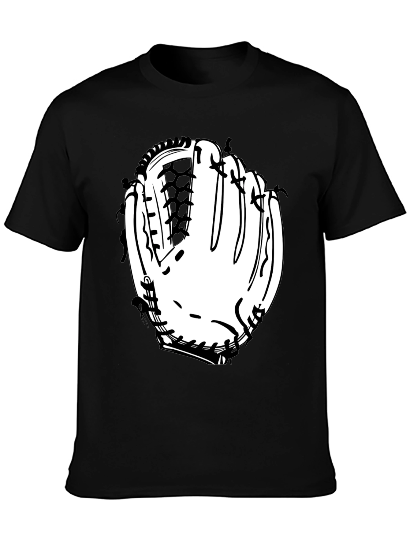 Baseball Glove Graphic Tee - Black