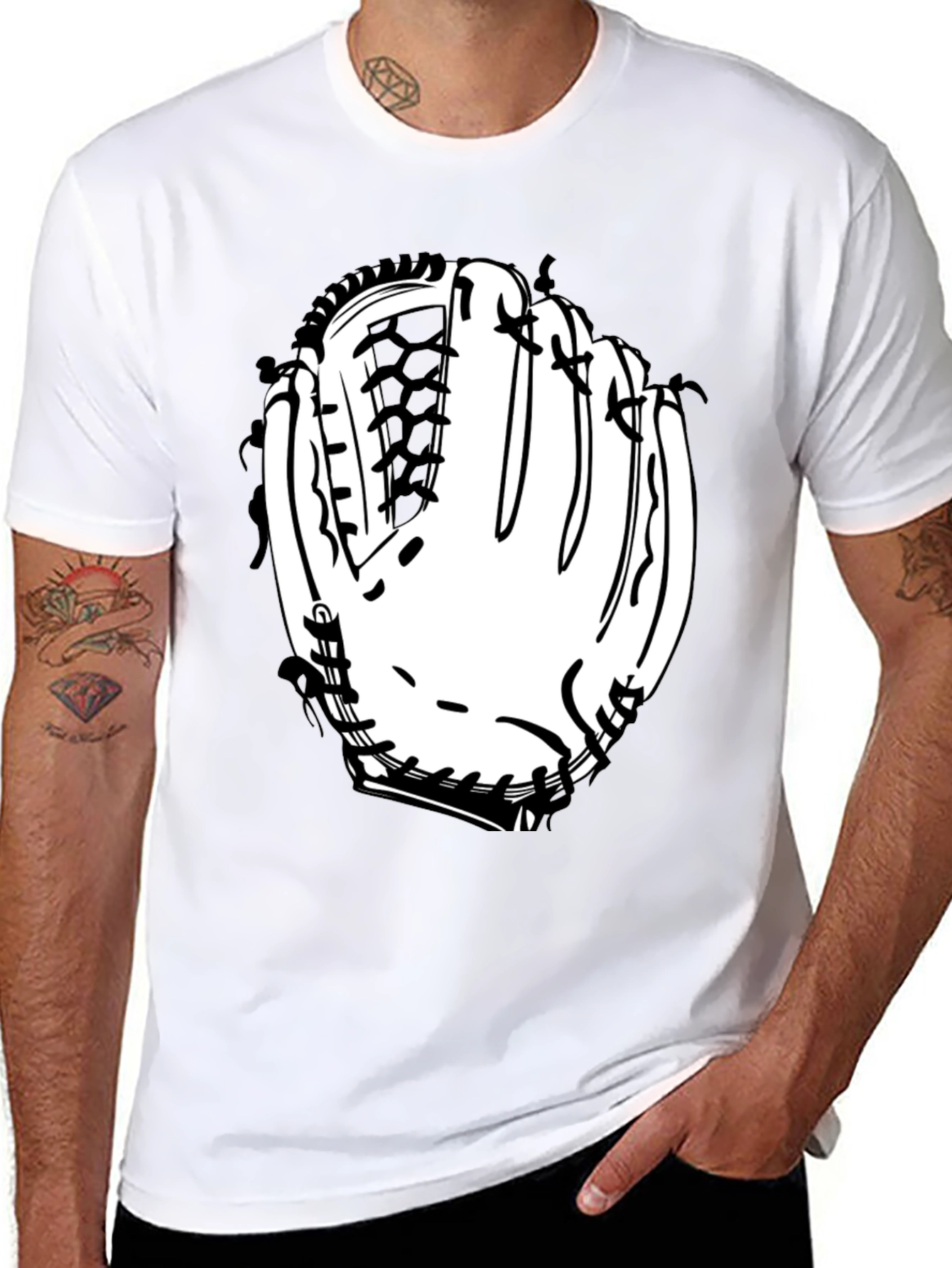 Baseball Glove Graphic Tee - Black