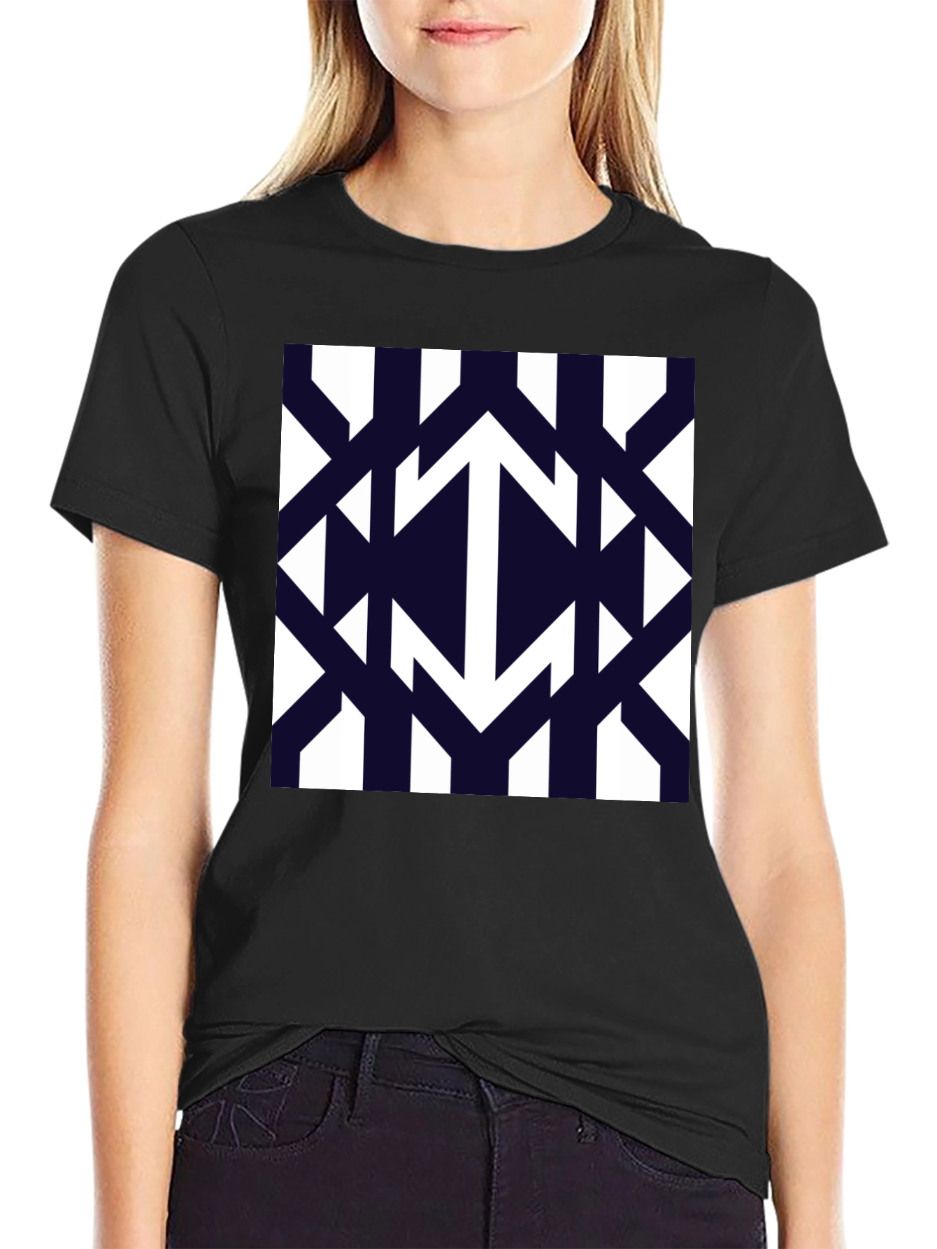 Modern Geometric Arrow Pattern T-Shirt